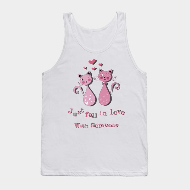 A Cat couple is falling in love Tank Top by PunnyPoyoShop